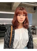 デザインカラーレイヤーカットウェットヘア夏オリーブベージュ