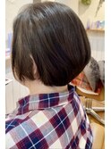 函館/ショートボブ/グレージュ/透明感/つや髪/ヘッドスパ