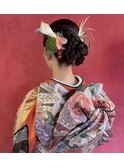 成人式ヘアセット(生花アレンジ)