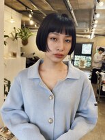 ヒュージ 表参道(huge)&nbsp;ミニボブ/ぷつっとボブ/前髪/グレージュ/モードヘア