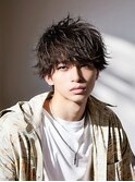 メンズマッシュウルフカット波巻きツイストスパイラルパーマ