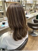 白髪ぼかしハイライト(ベージュ系)