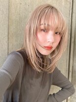 サンクプロジェクト(cinq PROJECT)&nbsp;韓国ヘア顔周りレイヤーミルクティーベージュグレージュカラー