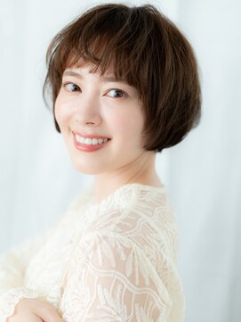 ドクターズ サロン ラブ(Dr's Salon LAB) ぱっつん前髪ココアブラウンボブパーマc古河30代40代