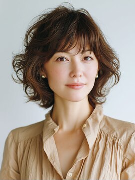 クラゲヘアー/小顔/ココアベージュ/オリーブグレー/川西