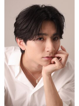 センターパート/曲がる縮毛矯正/メンズカット