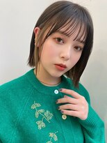 ハニー 町田(HONEY)&nbsp;インナーカラー/イヤリングカラー/インナーベージュ/ボブ