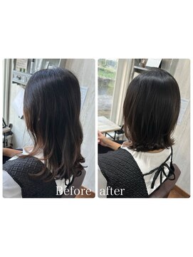 コルテ 倉敷西坂店(CoRte.) 【before/after】髪質改善でしっとりまとまる♪ミディアムボブ