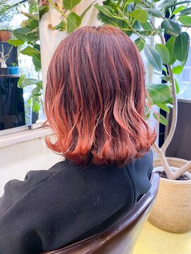 リブロ 三軒茶屋(LIBRO) ピンクグラデーションバレイヤージュミディ