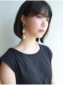 【松戸　ムラマツ】黒髪前髪あり大人かわいいショートボブ