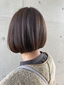 アチーブ ヘア デザイン(achieve hair design) 襟足スッキリ小顔コンパクトショートミニボブ ブラウン