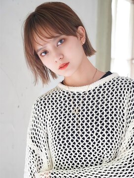 アグ ヘアー レリー 勝田台店(Agu hair lelie) 《Agu hair》暖色しっとりカラーのパツッとミニボブ