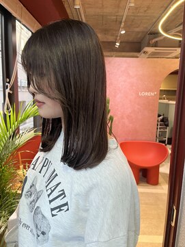 ローレンジウ(LOREN JU) 透明感髪質改善ベージュダブルカラーミルクティーグレージュ