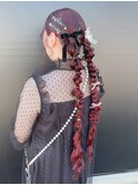 ロングツイン編みおろしスタイル♪
