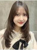 韓国風/レイヤー/小顔/前髪カット/髪質改善/グレージュ/透明感