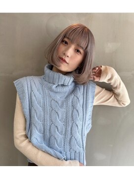 セントラル 三宮店(central) 【神戸三宮】イメチェンホワイトブロンド外ハネボブ美髪