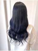 20代30代大人可愛いエクステブルーアッシュインナーカラー
