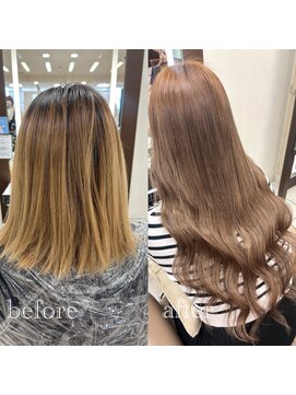 スタイル 横浜(STYLE) 【AYAKA 担当】before/afterベージュロングエクステ80本
