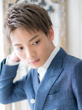 モッズヘアメン 札幌月寒店(mod's hair men) 10代20代ホワイトブロンドツーブロックメンズカットp札幌月寒