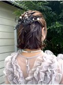 ヘアセット/結婚式お呼ばれスタイル/アレンジ/ハーフアップ