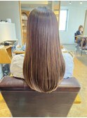 縮毛矯正　艶さらストレート　ナチュラルブラウン
