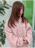 透明感ブラウンアッシュベージュ/レイヤーカット/ロング