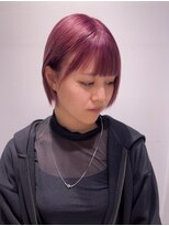 stair : case ginza7【ステアケース】&nbsp;耳掛け小顔ぱっつんショートボブ×ダブルカラーラベンダー