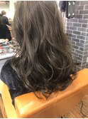 アッシュ×ホワイト【ロングスタイル】アッシュブラック