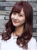 韓国艶髪セミロング/レッドブラウンヘア/20代30代40代