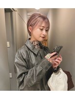 サンプラス(san+)&nbsp;【柏原良亮】丸みショート　ピンクブラウン　小顔カット