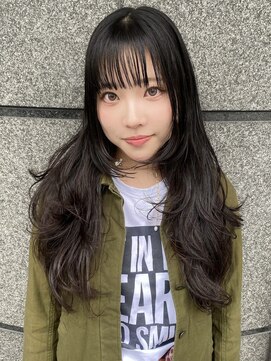 ピークアブー 原宿ハラカド(PEEK-A-BOO) 姫カットハイレイヤーロングヘアハッシュカット前髪黒髪