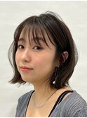 セミディシアーカラー韓国風ボブ美髪ピンクブラウン