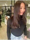 大人可愛い透明感立体感フェイスレイヤー×エアストレート