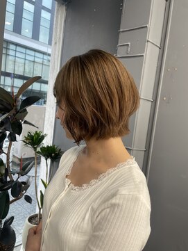 ボアップ 松山店(boappu) #レイヤーボブ#オリーブカラー