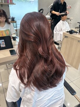 アッシュ 高幡不動店(Ash) 韓国ヘア髪質改善ブリーチなしダブルカラーワインレッドレイヤー
