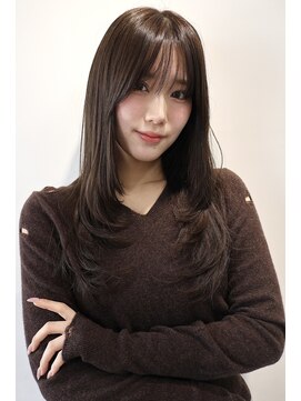 イヴォーク トーキョー(EVOKE TOKYO) レイヤー/ミディアム・ロング/20代/顔周り/ブラウンベージュ