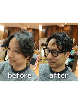 カズ 中津店(KAZU) 茨木市 軟毛 大人 アップバング スパイラルパーマ