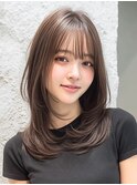 レイヤー 顔周りカット 小顔カット 髪質改善カラー 透明感カラー