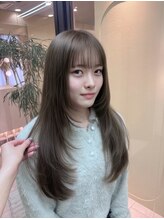 サボ 栄店(sabo)&nbsp;韓国ヘア顔周りレイヤーミルクティーベージュグレージュ暗め/栄
