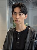 メンズカットパーマフェザーニュアンス毛流れセンターパート渋谷