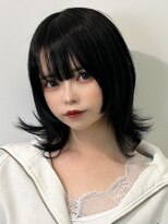ルネラトーキョー(RUNERA TOKYO) ブルーブラック 外ハネボブ レイヤーカット ウルフカット