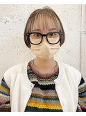 ショートボブにインナーカラー