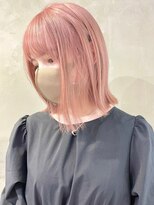 ゲーム 渋谷店(GAME)&nbsp;ダブルカラーピンクベージュケアブリーチハイトーンミニボブ