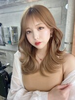 ロンドローズ 名古屋(Lond damaskRose)&nbsp;チョコレート 切りっぱなし イヤリングカラー 韓国ヘア 顔周り