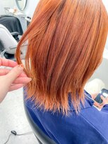 ヒビヲ(HIBIO)&nbsp;ダブルカラーオレンジブラウンオレンジカラーケアブリーチボブ