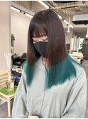 裾カラーグリーン/京都/三条河原町/三条京阪/髪質改善/ブリーチ