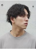波巻きパーマメンズヘアメンズマッシュ波巻きスパイラルパーマ
