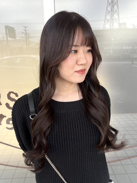 レイヤーカット・前髪カット・韓国・艶カラー