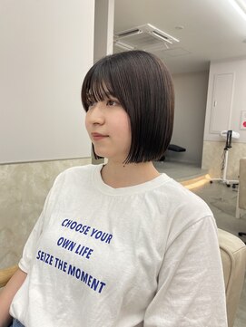 サンド 鹿児島中央(sand) @ayumi_sand ボブ　縮毛矯正　前髪カット