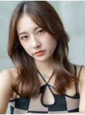 大人かわいい／20代30代／バングカット／オリーブベージュ